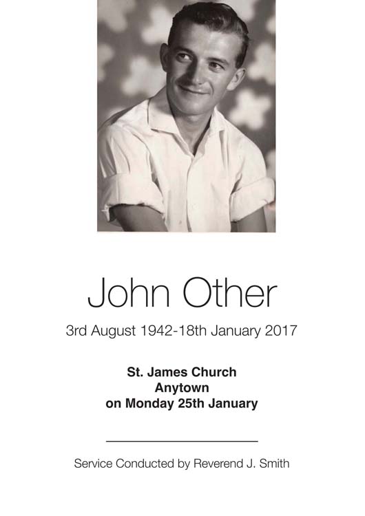 order of service template 7